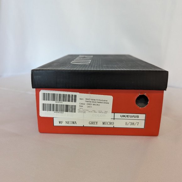 RAID Neima Gray Block Heels - Wide Fit - Picture 6 of 6